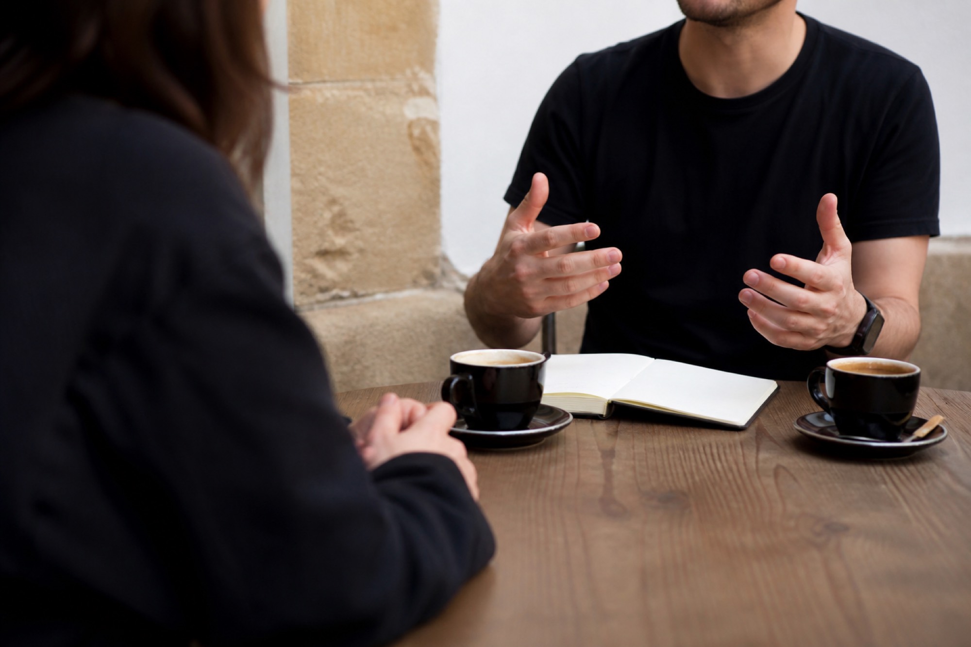 A conversation across a table, no ticket and no queue.